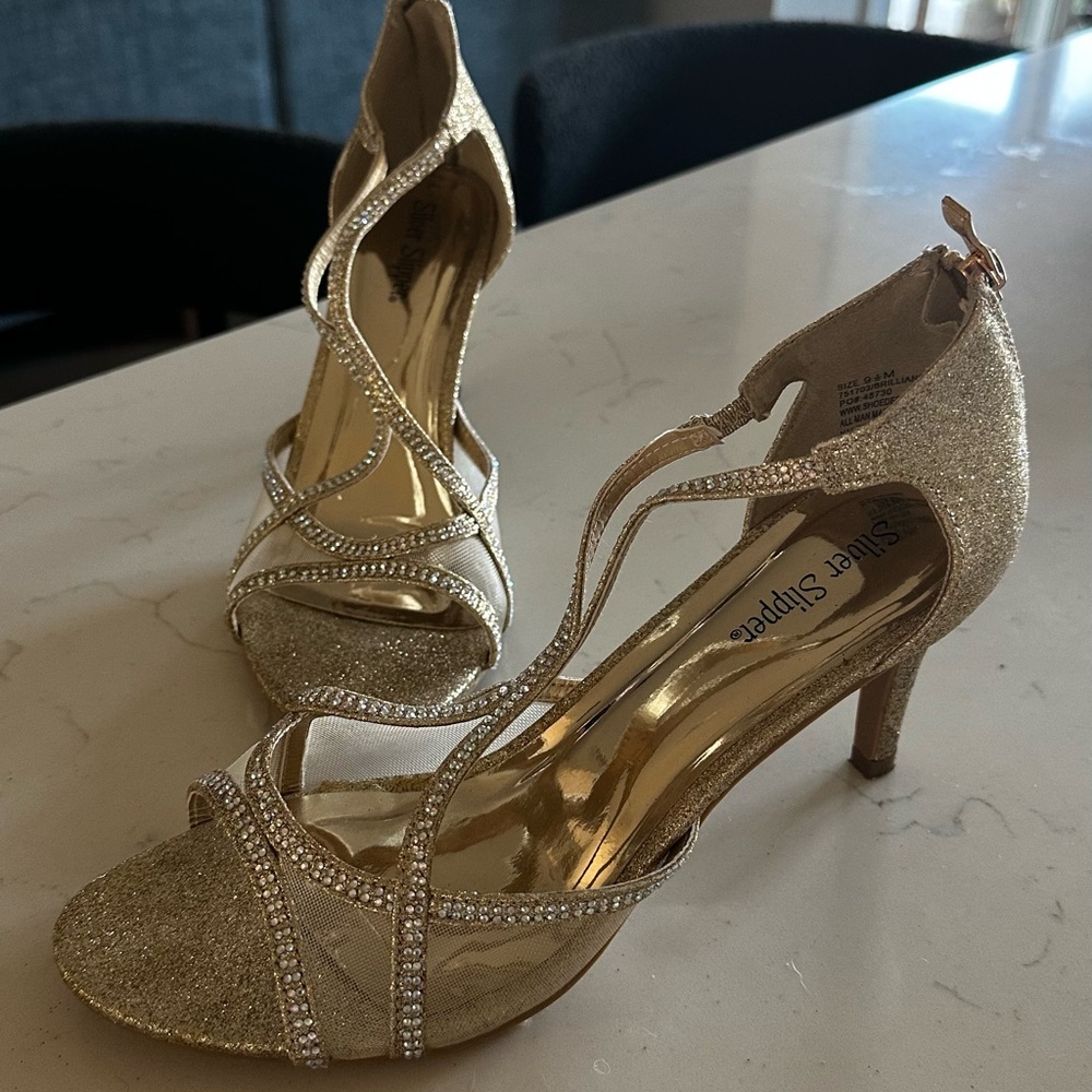 Gold Glitter Women's Heels